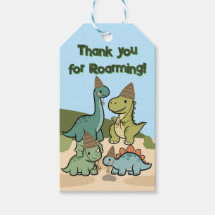 Étiquettes de cadeau mignonnes de dinosaure Étique