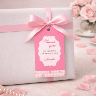 Étiquettes de cadeau pour Baby Shower avec ruban f