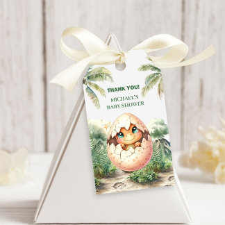 Étiquettes de cadeau pour Baby Shower Bébé Dino Bl