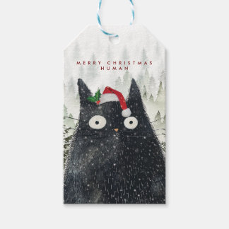 Étiquettes de cadeau pour chat humain de Noël joye