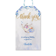 Étiquettes de cadeau pour thé Blue & Gold 
