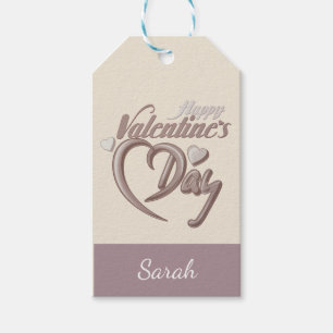 Étiquettes de Cadeau Saint-Valentin Cœur en Or Ros