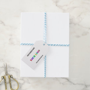 Étiquettes de cadeaux d'affaires avec logo et text