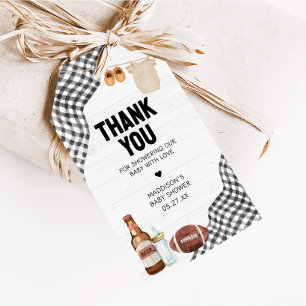 Étiquettes de cadeaux de baby shower de football