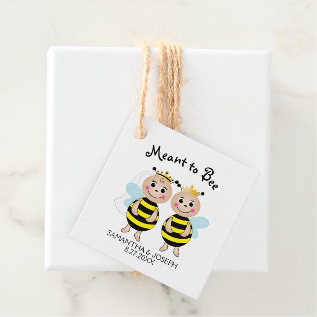 Étiquettes de cadeaux de douche de mariée Meant to (En situation)