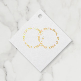 Étiquettes de cadeaux de mariage avec noms, forme 