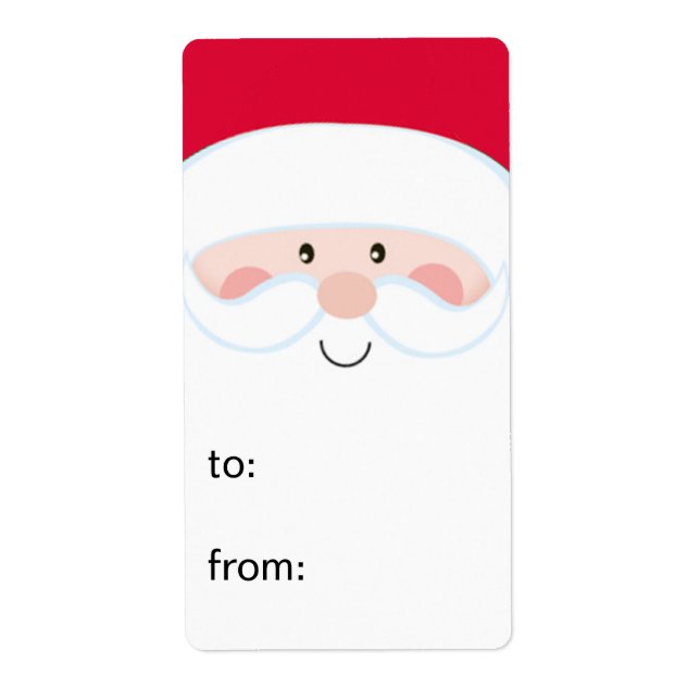 Étiquettes de cadeaux de Noël avec Santa (Devant)