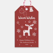 Étiquettes de cadeaux de Noël avec voeux chaleureu