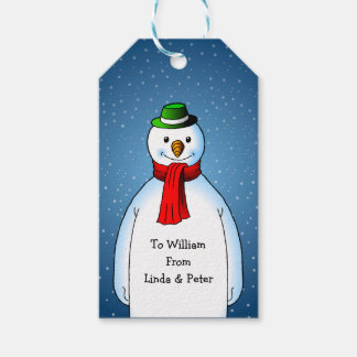 Étiquettes de cadeaux de Noël Bonhomme de neige jo