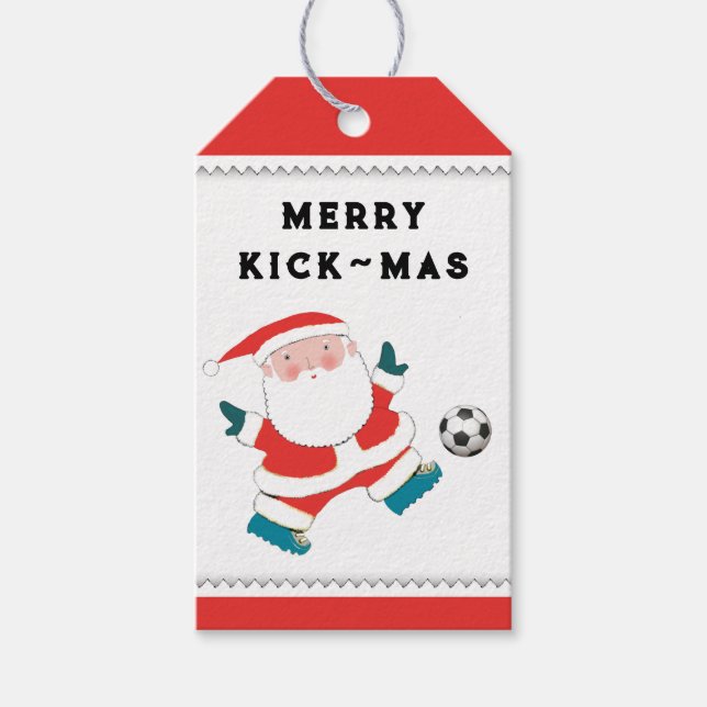 Étiquettes de cadeaux de Noël de football (Devant)