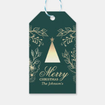 Étiquettes de cadeaux de Noël personnalisées éléga