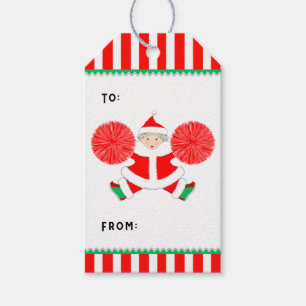 Étiquettes de cadeaux de Noël pour pom-pom girls