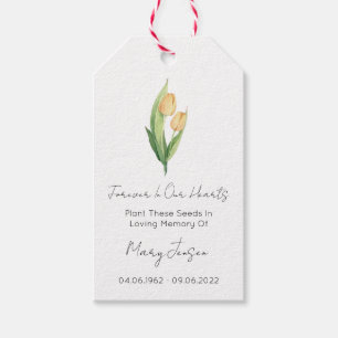 Étiquettes de cadeaux de sachets de graines de tul