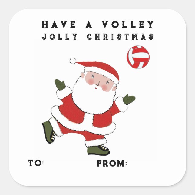 Étiquettes de cadeaux de vacances de volley-ball (Devant)