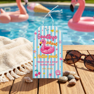 Étiquettes de cadeaux Flamingos Au revoir école Bo