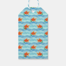 Étiquettes de cadeaux pour fête aux poissons rouge