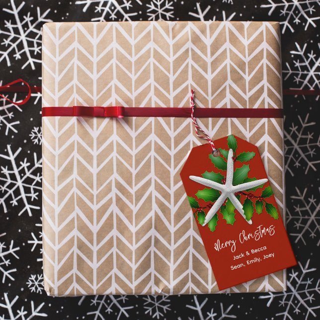 Étiquettes de cadeaux Red de Noël Starfish (Créateur téléchargé)