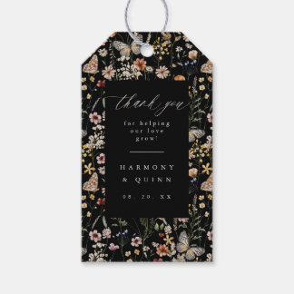 Étiquettes de cadeaux suspendus de fleurs sauvages