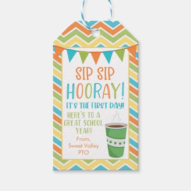 Étiquettes de café pour le premier jour d'école po (Devant)