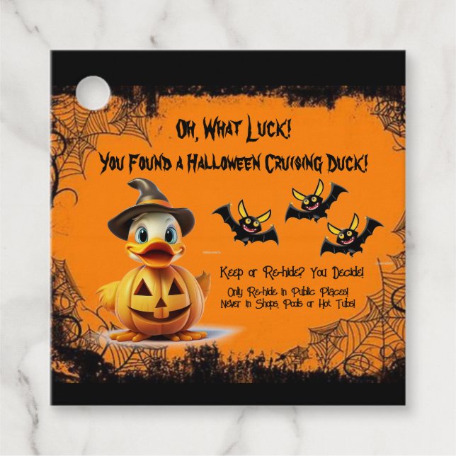 Étiquettes de canard de croisière Halloween (Devant)