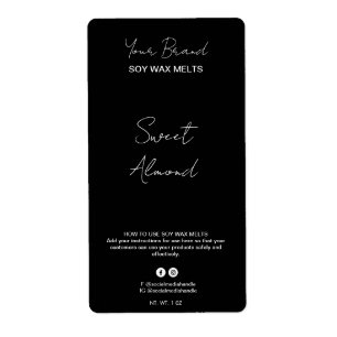 Étiquettes de cire de soja noir modifiable