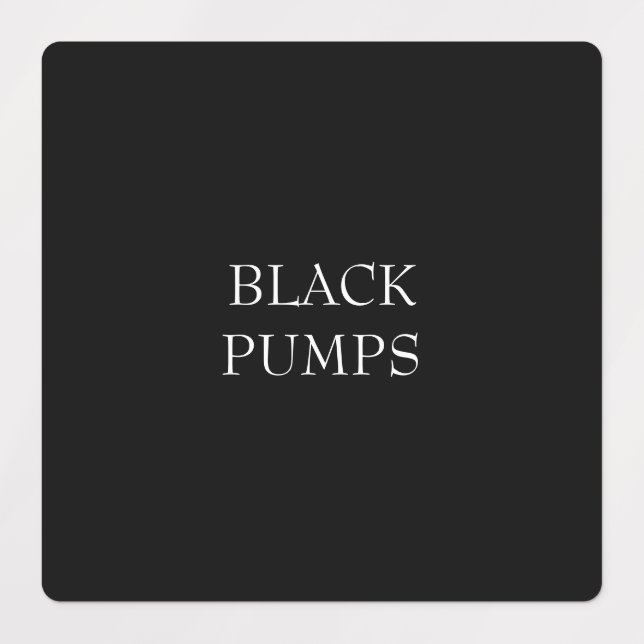 Étiquettes de classification des chaussures noires (Design 1)