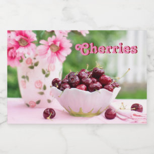 Étiquettes De Confiture Avec Cerises Et Fleurs