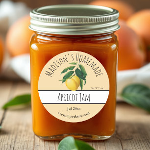 Étiquettes de confiture d'abricot fait maison