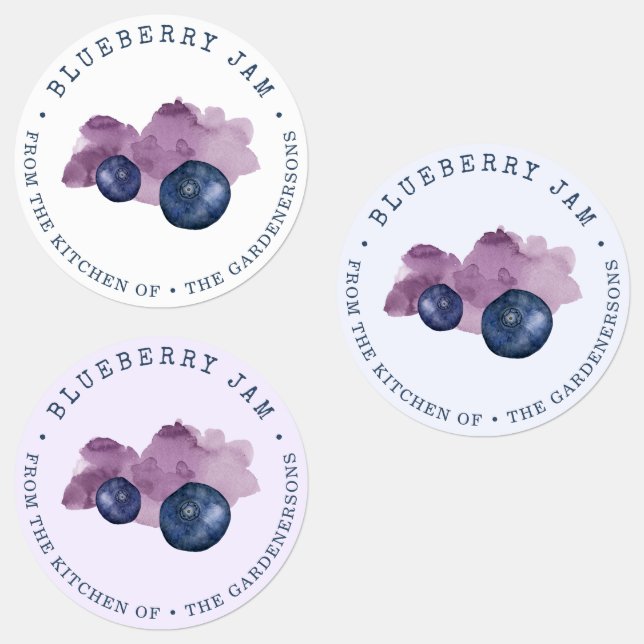 Étiquettes de confiture de bleuets (Groupe)