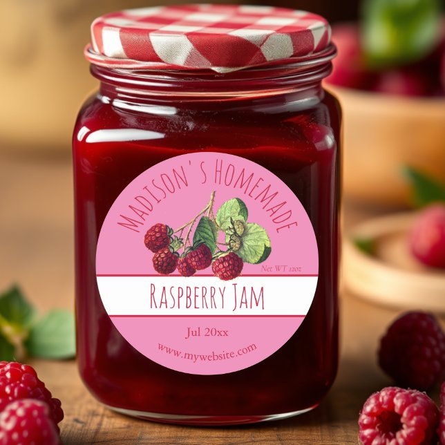 Étiquettes de confiture de framboise maison (Créateur téléchargé)
