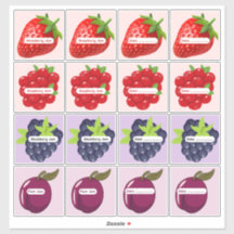 Étiquettes de confiture de fruits mixtes feuille d