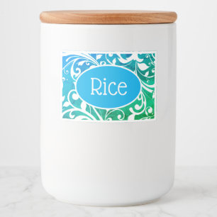 Étiquettes de conteneur alimentaire - Riz