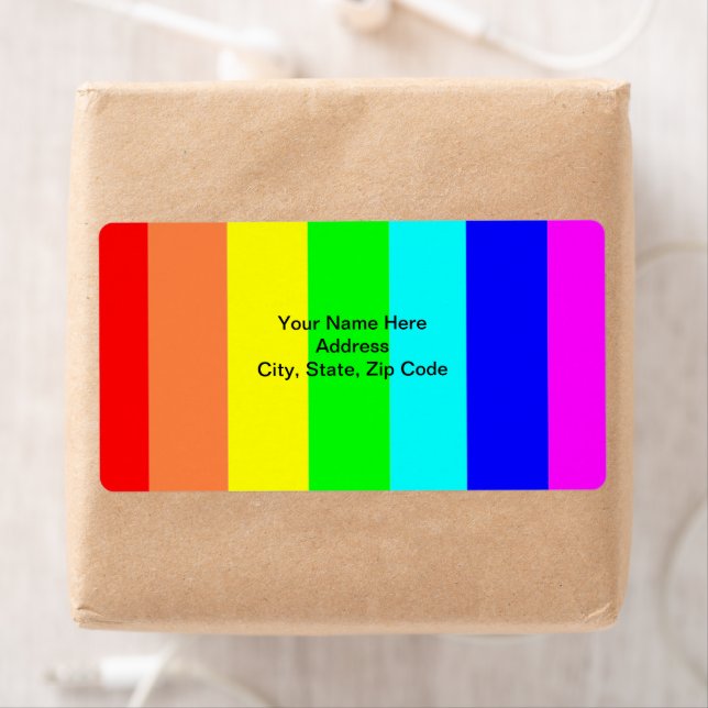 Étiquettes de couleur rayée (En situation)