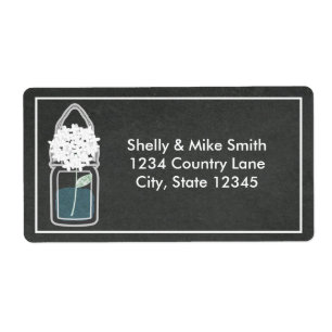 étiquettes de Country Chalk de fleurs blanches dan