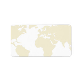 Étiquettes de courrier - Carte du monde de l'or