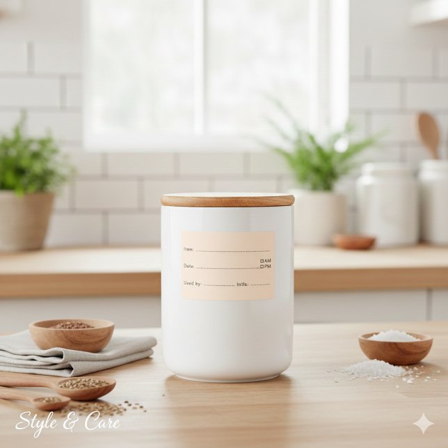 Étiquettes de cuisine douce Beige pour la maison e (Soft Beige Food Labels for Home and Kitchen)