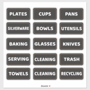 Étiquettes de cuisine pour placards et tiroirs en