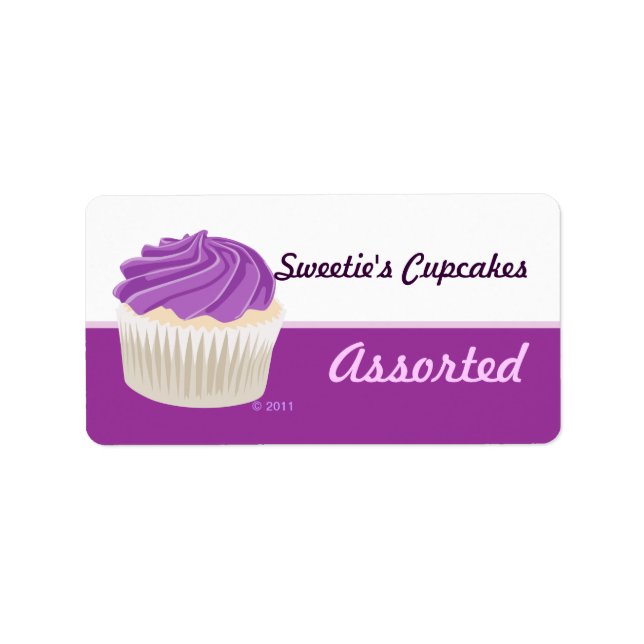Étiquettes de Cupcake violet (Devant)