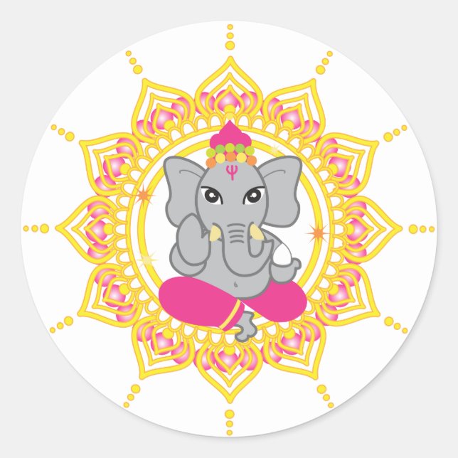 Étiquettes de Cute Ganesha (Devant)