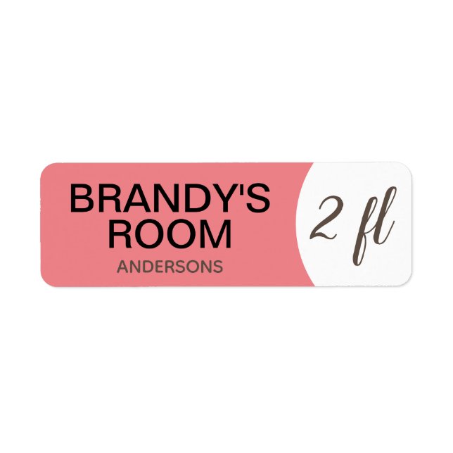 Étiquettes de déménagement personnalisés - Chambre (Devant)