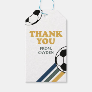 Étiquettes de faveur d'anniversaire de football ré