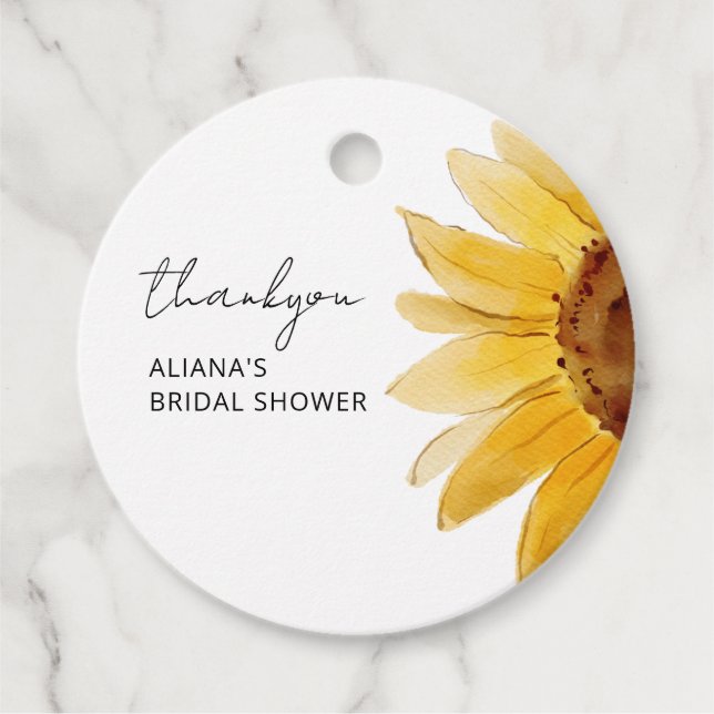 Étiquettes de faveur de baby shower minimaliste de (Devant)