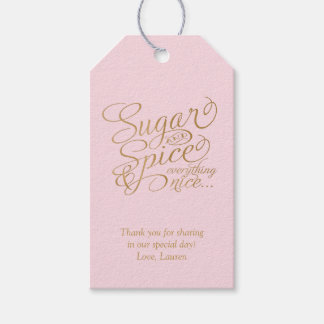 Étiquettes de faveur de sucre et d'épice rose et o