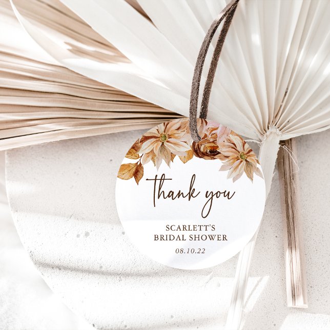 Étiquettes de faveur pour douche de mariée d'autom (Fall Bridal Shower Favor Tags
)