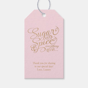 Étiquettes de faveur Sucre et Épice Rose et Or