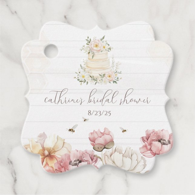 Étiquettes de Faveurs de Mariage Florales pour Fut (Devant)