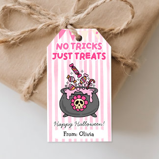 Étiquettes de Faveurs Rose pour Halloween 'Pas de