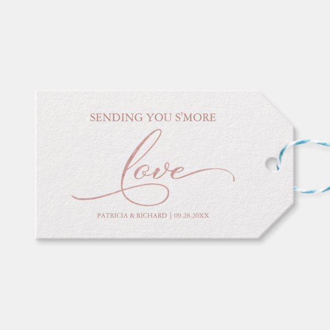 Étiquettes de faveurs "Simple Elegant Script S'mor (Devant (Horizontal))