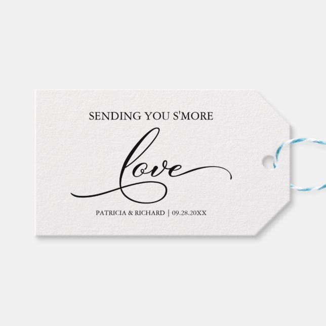 Étiquettes de faveurs "Simple Elegant Script S'mor (Devant (Horizontal))