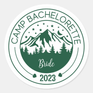 Étiquettes de fête de Bachelorette de camping